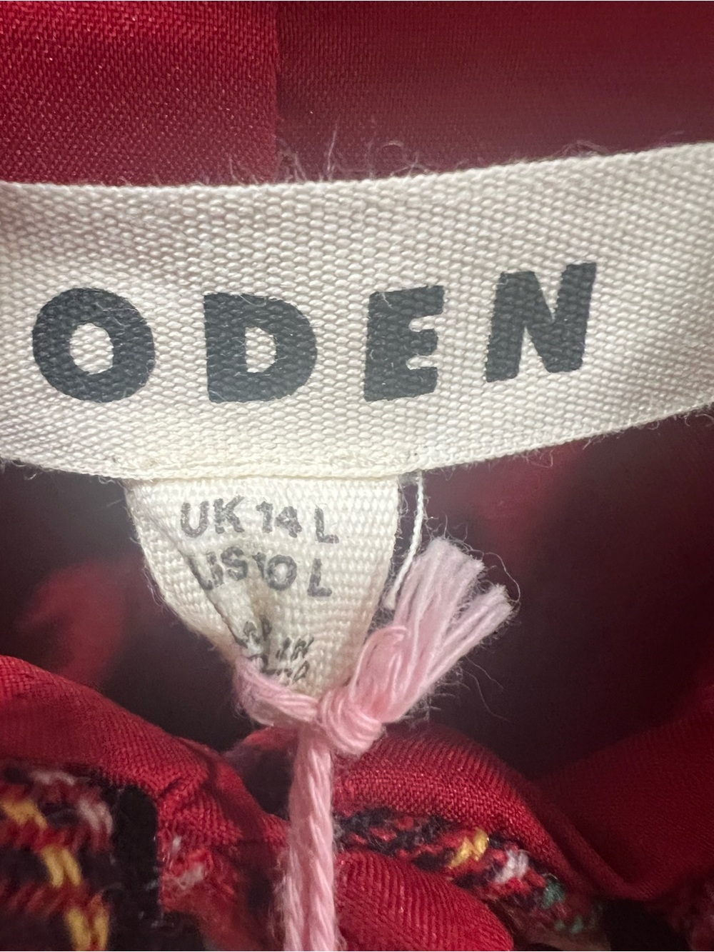 Boden Red Plaid Short-Sleeve A-Line Dress - Picture 2 of 2